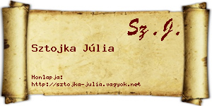 Sztojka Júlia névjegykártya