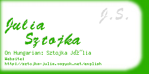 julia sztojka business card